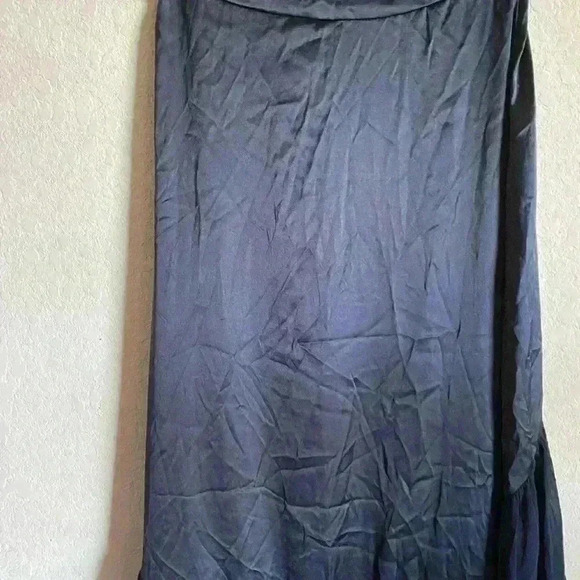 ASOS Drop Waist Maxi Coquette Skirt Ruffle\Pleated Detail In Navy Blue Size 0 - Picture 7 of 10